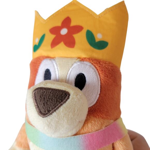 Bluey Princess Plush Toy 7" Just Play Rainbow Cape Crown Plushie Stuffie Dog - Picture 9 of 9
